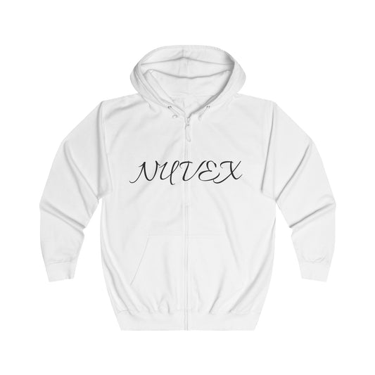 Nuvex Script Zip Hoodie with Nuvex Star Graphic
